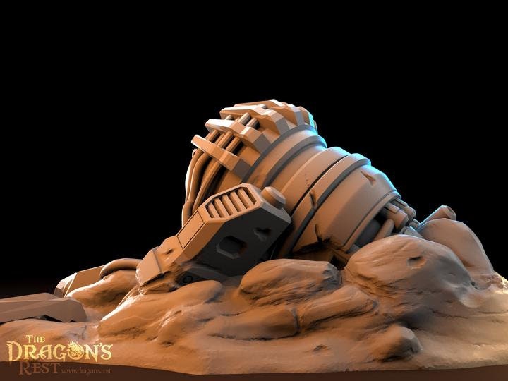 Destroyed Generator Sci-Fi Scatter Terrain 28mm | 32mm | Dungeons and Dragons | DnD | Starfinder | Battletech | SW Legion | Wargaming
