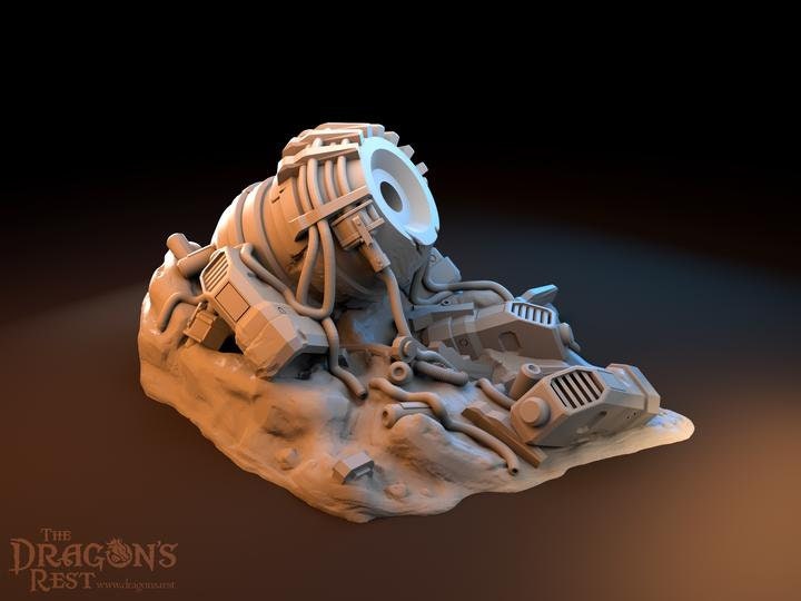 Destroyed Generator Sci-Fi Scatter Terrain 28mm | 32mm | Dungeons and Dragons | DnD | Starfinder | Battletech | SW Legion | Wargaming