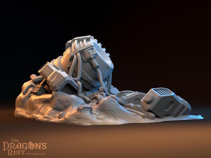 Destroyed Generator Sci-Fi Scatter Terrain 28mm | 32mm | Dungeons and Dragons | DnD | Starfinder | Battletech | SW Legion | Wargaming
