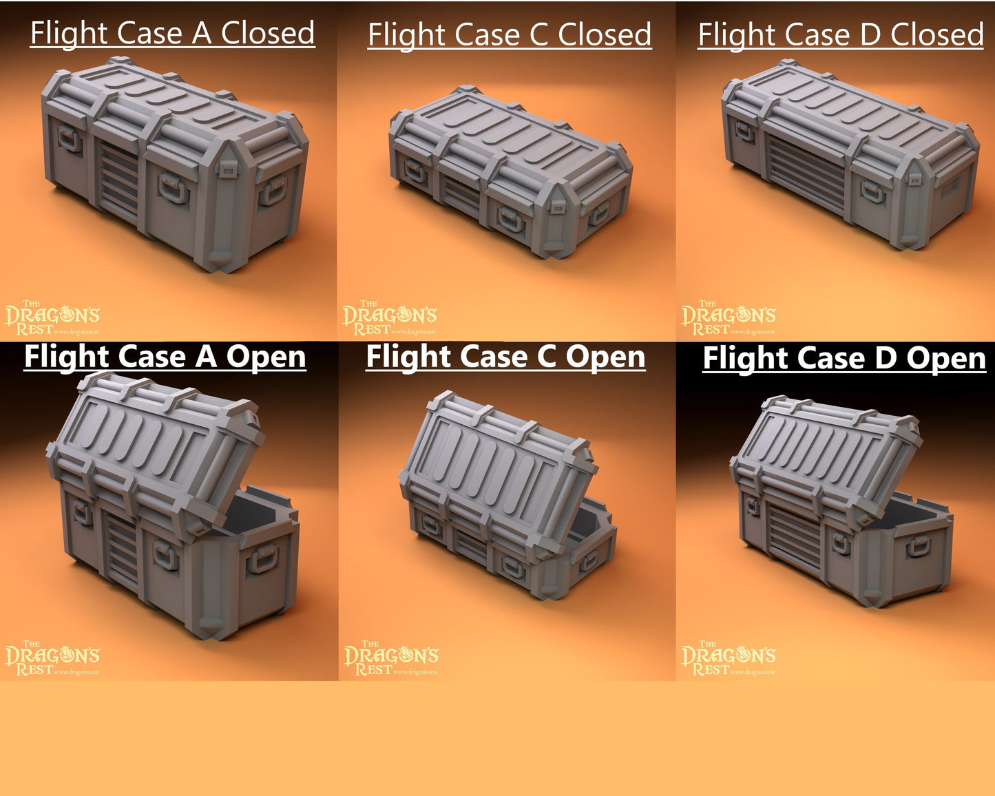 24pcs Flight Cases Sci-Fi Scatter Terrain 28mm | 32mm | Dungeons and Dragons | DnD | Starfinder | Battletech | SW Legion | Wargaming