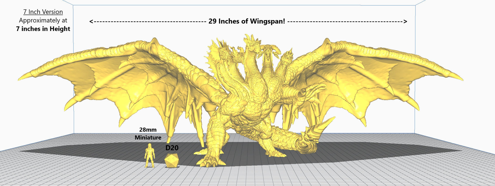 Tiamat | Dragon God D&D Epic 28mm | 32mm miniature | Dungeons and Dragons | Pathfinder | Tabletop Roleplaying Games | RPG | Gargantuan Size