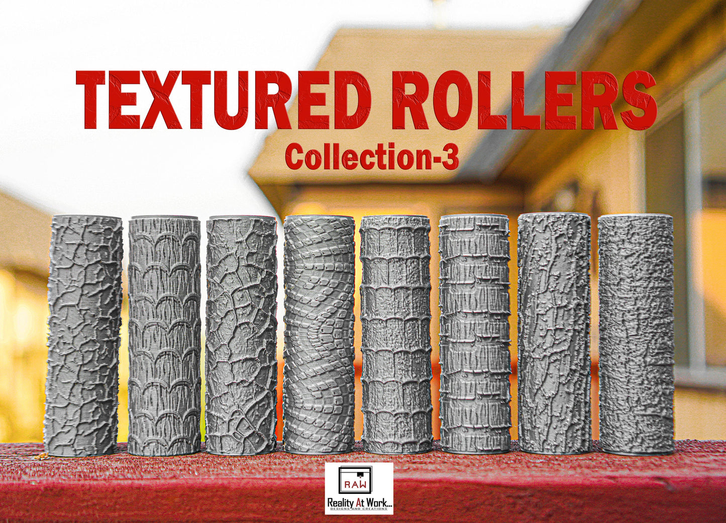 Textured Rollers Collection 3 Clay Foams D&D Terrain | 28mm | 32mm | Dungeons and Dragons | DnD | Polymer Clay Pattern | Tabletop RPG