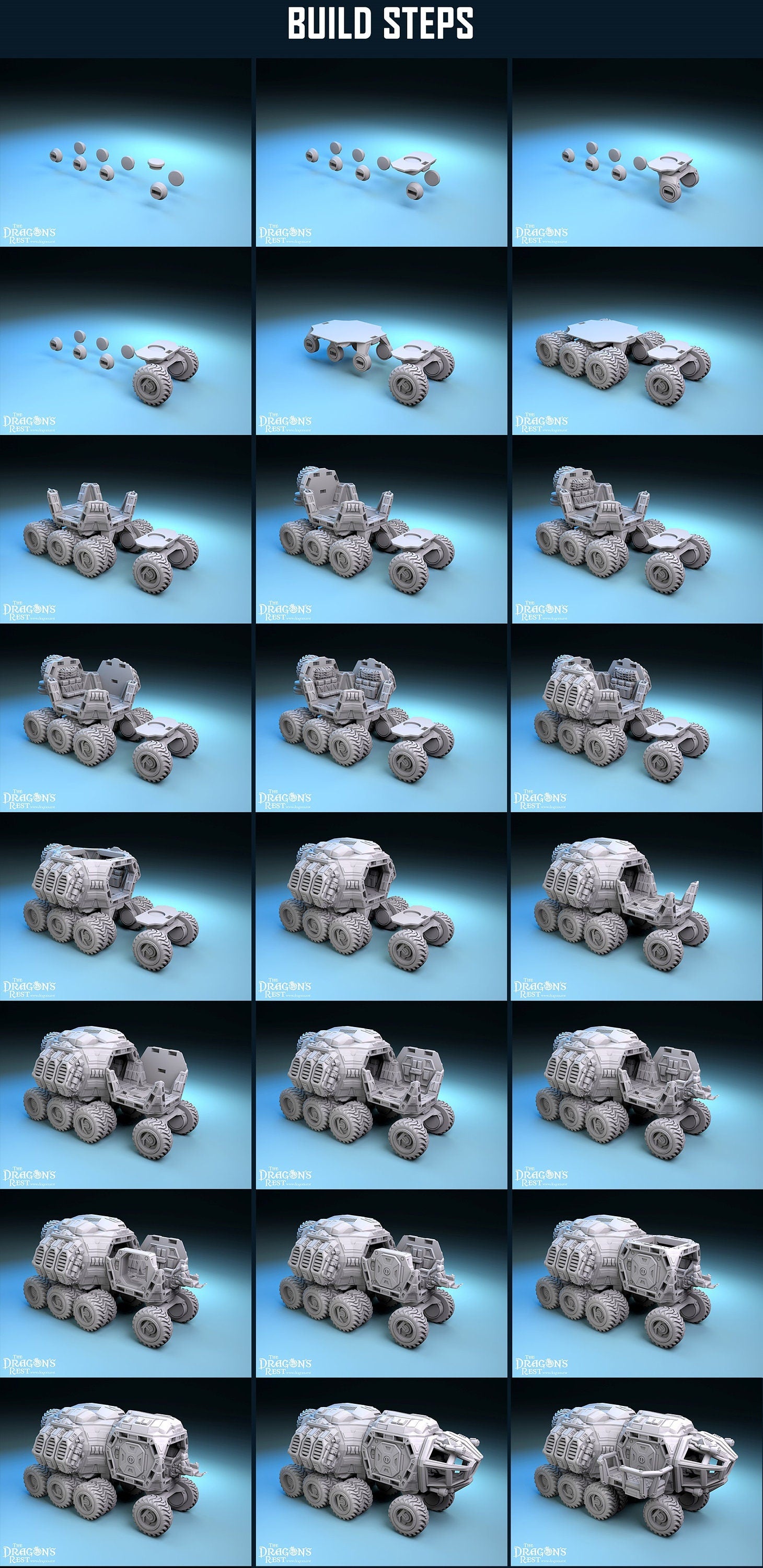 Scarab Heavy Hauler Sci Fi Vehicle 28mm | Dungeons and Dragons | DnD | Starfinder | SW Legion | Wargaming