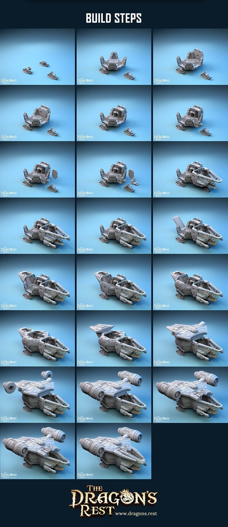 Dragon Crest Standard Sci Fi Spaceship 28mm | Dungeons and Dragons | DnD | Starfinder | SW Legion | Wargaming