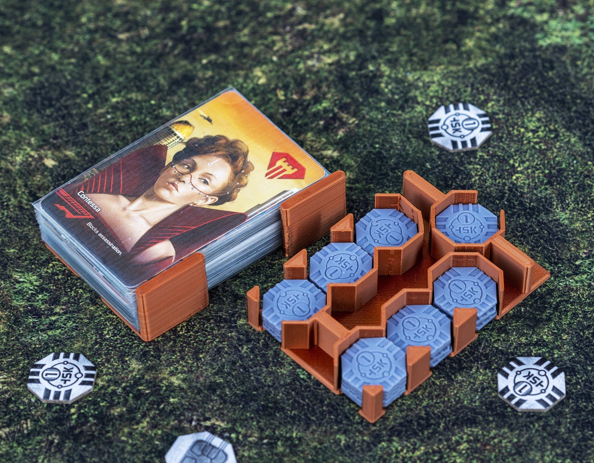 Coup | Insert Organizer | Fits Sleeved Cards | Box Deluxe Upgrade | Coin Tokens (Boardgames, Tabletop Accessories, Resistance, Avalon)