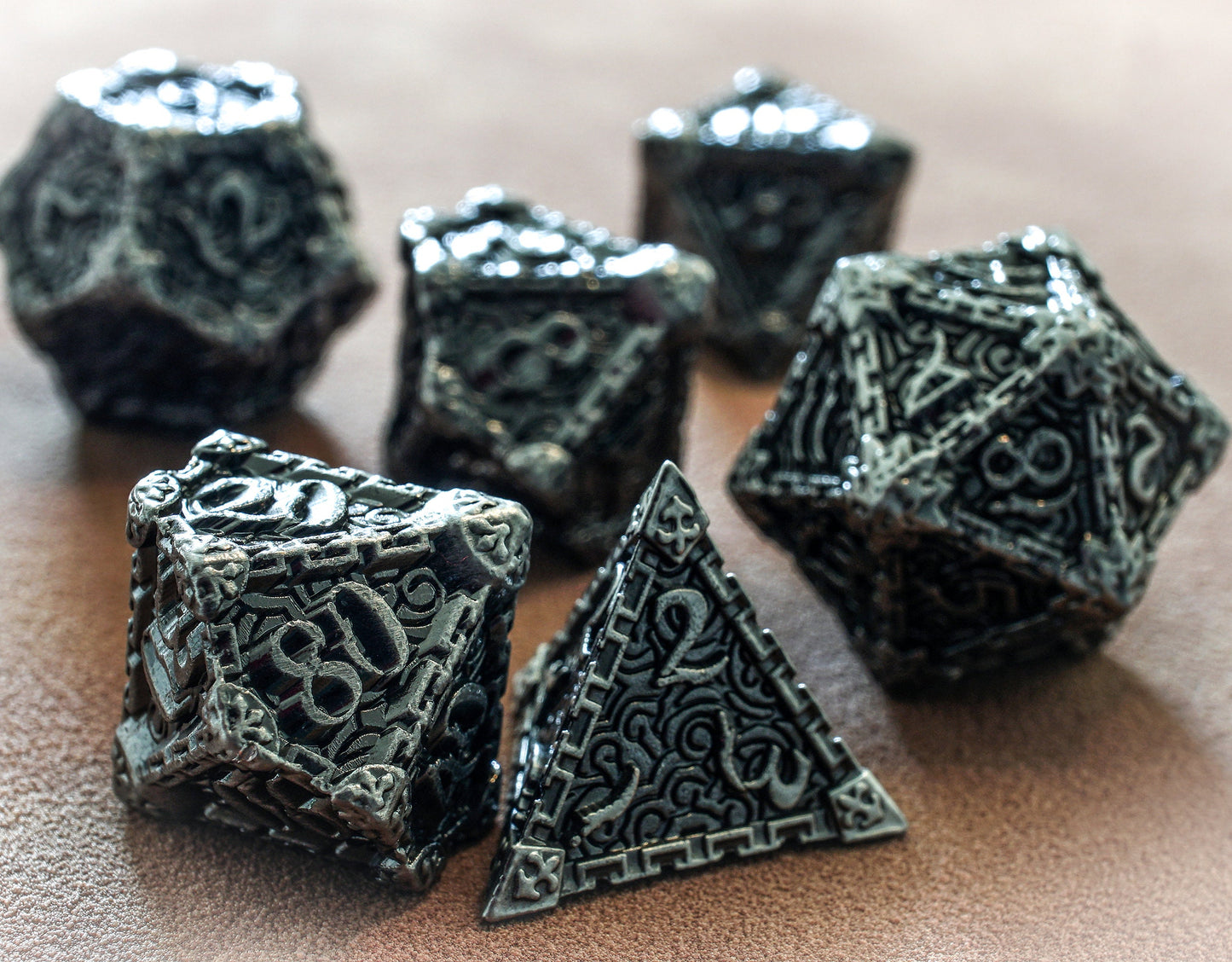 DnD Metal Dice Set, Shadow Arts, Full Dice Set for Dungeons and Dragons, D and D, Role Playing Games, MTG Dice, Christmas Gift