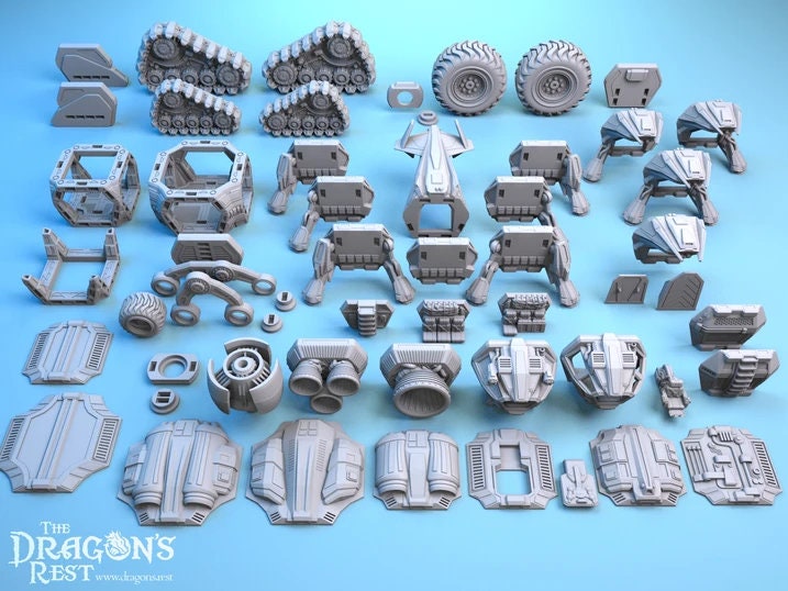Modular Spaceship Vehicle Customizable Parts Collection 1 | 28mm 32mm | Sci-Fi | Starfinder | Dungeons and Dragons | DnD | RPG | Spelljammer