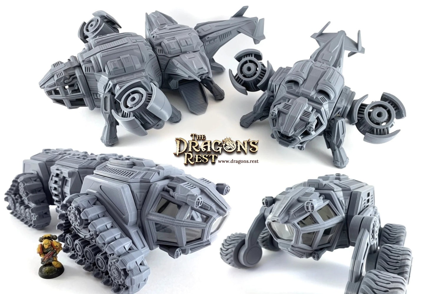 Modular Spaceship Vehicle Customizable Parts Collection 2 | 28mm 32mm | Sci-Fi | Starfinder | Dungeons and Dragons | DnD | RPG | Spelljammer