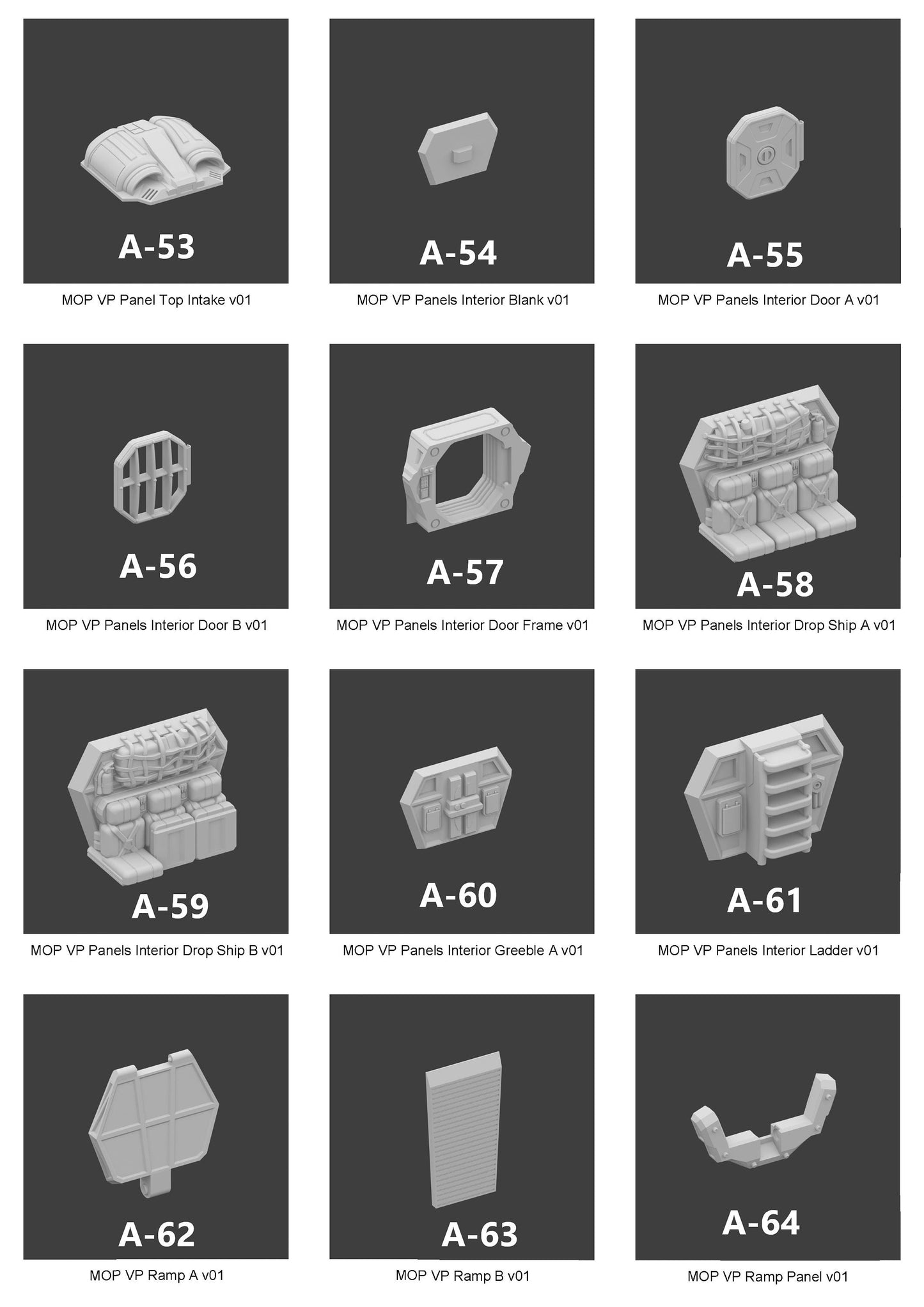 Modular Spaceship Vehicle Customizable Parts Collection 2 | 28mm 32mm | Sci-Fi | Starfinder | Dungeons and Dragons | DnD | RPG | Spelljammer