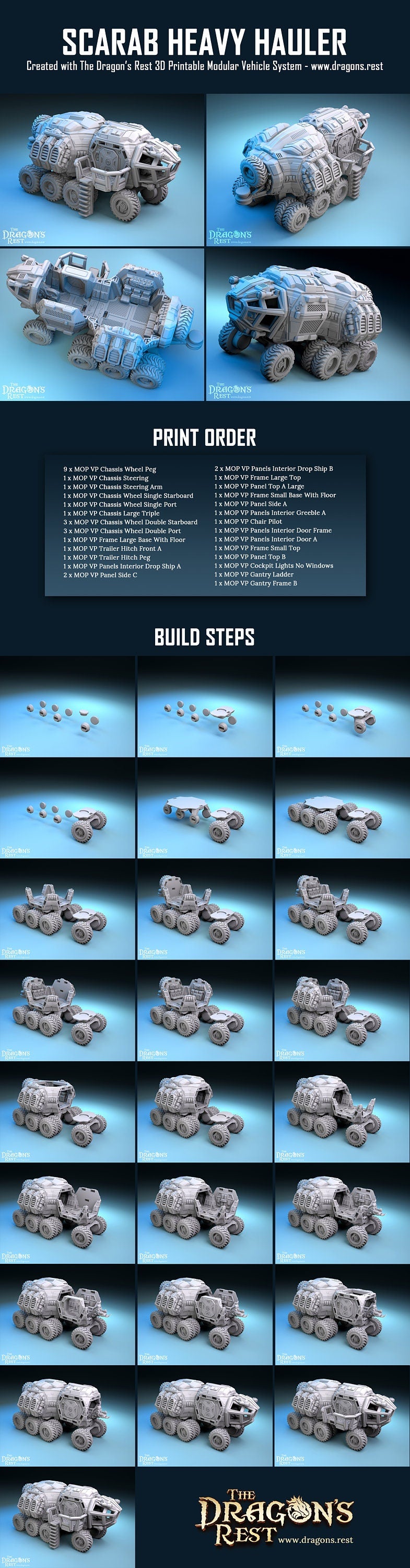 Modular Spaceship Vehicle Customizable Parts Collection 2 | 28mm 32mm | Sci-Fi | Starfinder | Dungeons and Dragons | DnD | RPG | Spelljammer