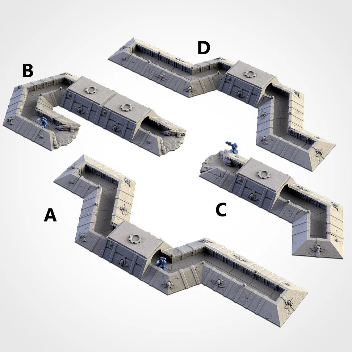 Trenches Scatter Area Terrain | 28mm 32mm Tabletop Wargaming | Roleplaying Game | Starfinder | BattleTech | Legion | Txarli Factory