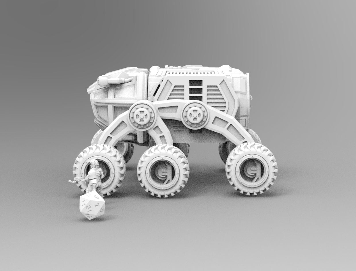 Bogie All Terrain Ground Vehicle | 28mm 32mm | Sci-Fi Stargrave | Starfinder | Dungeons and Dragons | DnD | RPG | Spelljammer | SW Legion |