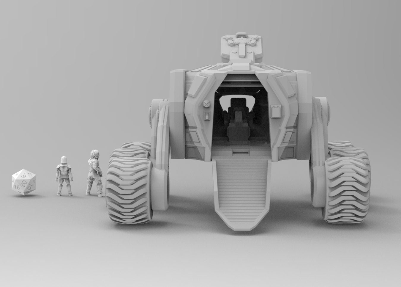 Bogie All Terrain Ground Vehicle | 28mm 32mm | Sci-Fi Stargrave | Starfinder | Dungeons and Dragons | DnD | RPG | Spelljammer | SW Legion |