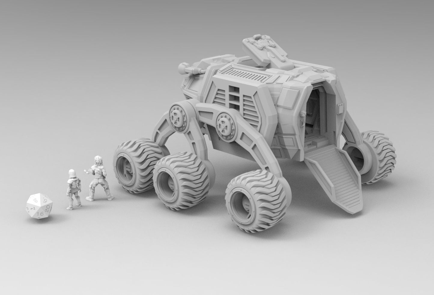 Bogie All Terrain Ground Vehicle | 28mm 32mm | Sci-Fi Stargrave | Starfinder | Dungeons and Dragons | DnD | RPG | Spelljammer | SW Legion |