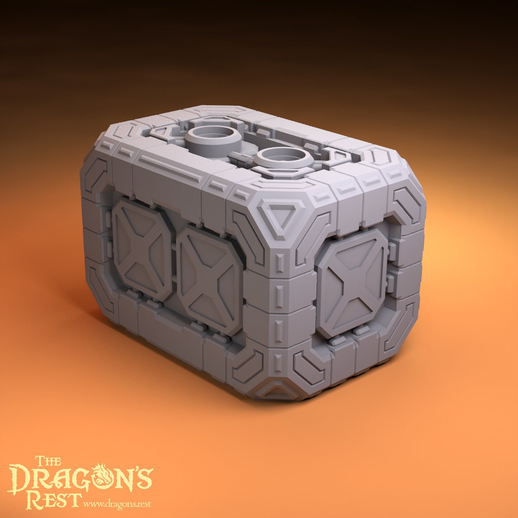 Medium Containers 1x2 Sci-Fi Scatter Terrain 28mm | 32mm | Dungeons and Dragons | DnD | Starfinder | Battletech | SW Legion | Wargaming