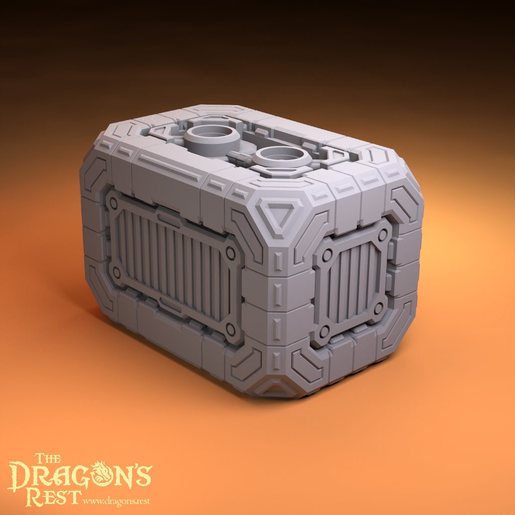 Medium Containers 1x2 Sci-Fi Scatter Terrain 28mm | 32mm | Dungeons and Dragons | DnD | Starfinder | Battletech | SW Legion | Wargaming
