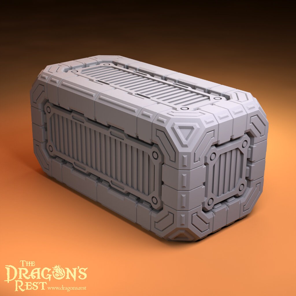 Large Containers 1x3 Sci-Fi Scatter Terrain 28mm | 32mm | Dungeons and Dragons | DnD | Starfinder | Battletech | SW Legion | Wargaming