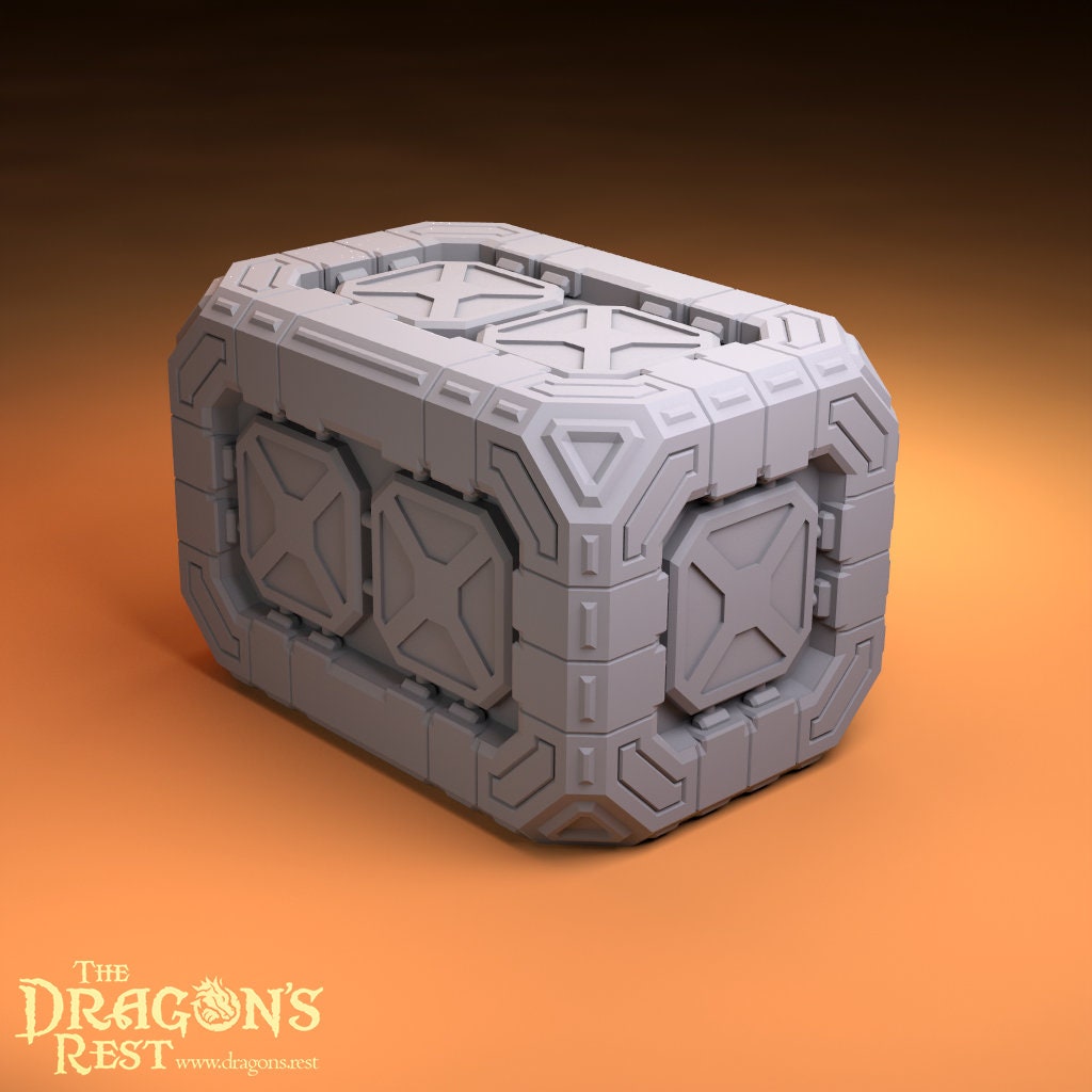 Medium Containers 1x2 Sci-Fi Scatter Terrain 28mm | 32mm | Dungeons and Dragons | DnD | Starfinder | Battletech | SW Legion | Wargaming