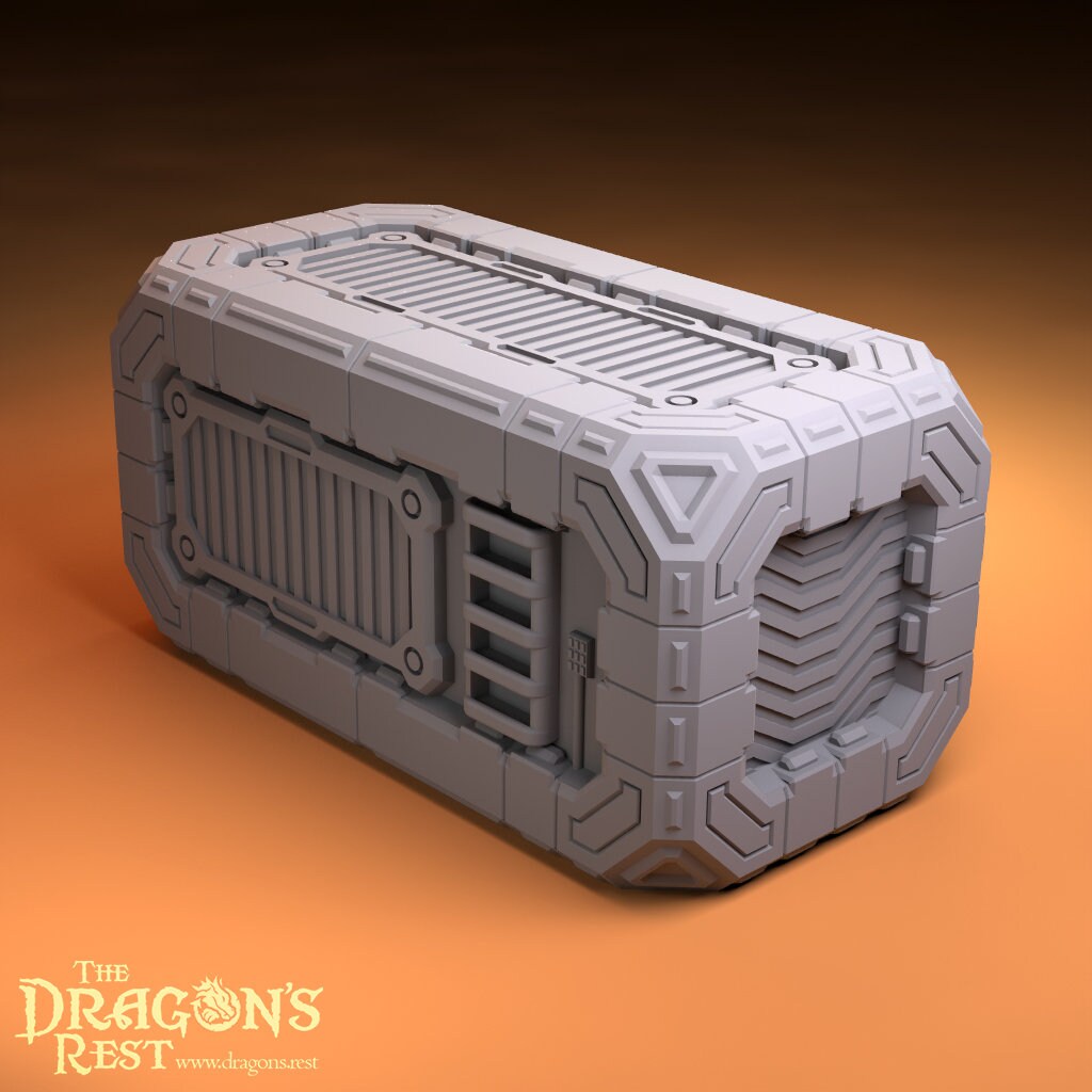Large Containers 1x3 Sci-Fi Scatter Terrain 28mm | 32mm | Dungeons and Dragons | DnD | Starfinder | Battletech | SW Legion | Wargaming