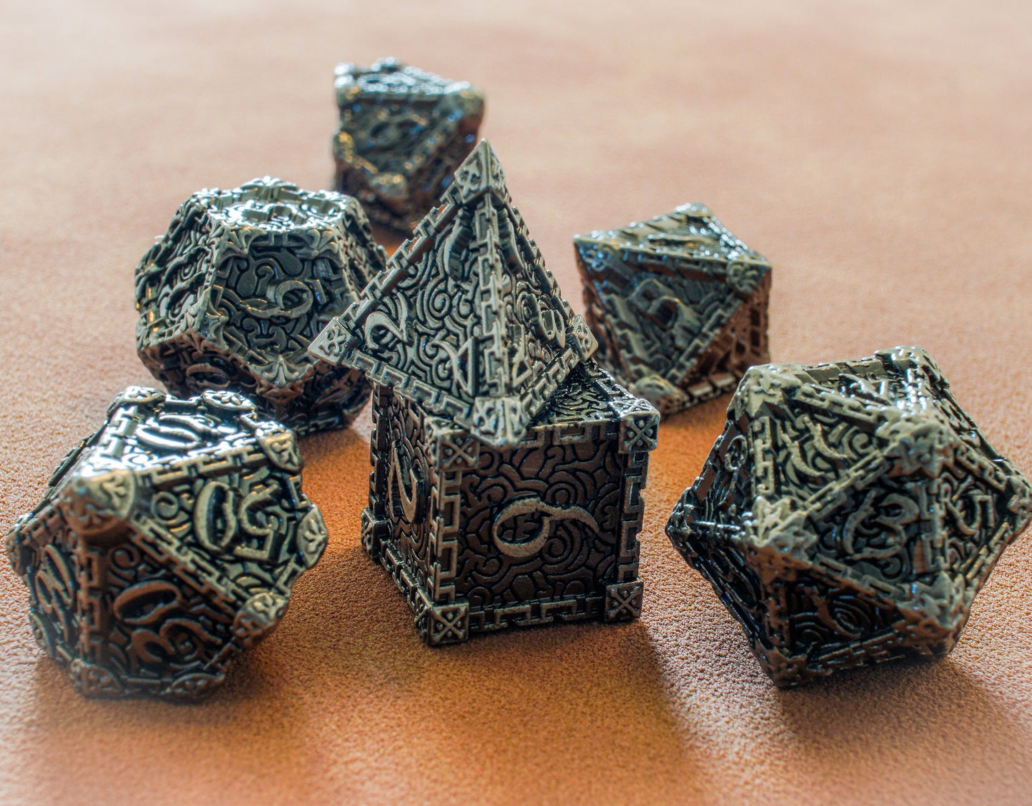 DnD Metal Dice Set, Shadow Arts, Full Dice Set for Dungeons and Dragons, D and D, Role Playing Games, MTG Dice, Christmas Gift