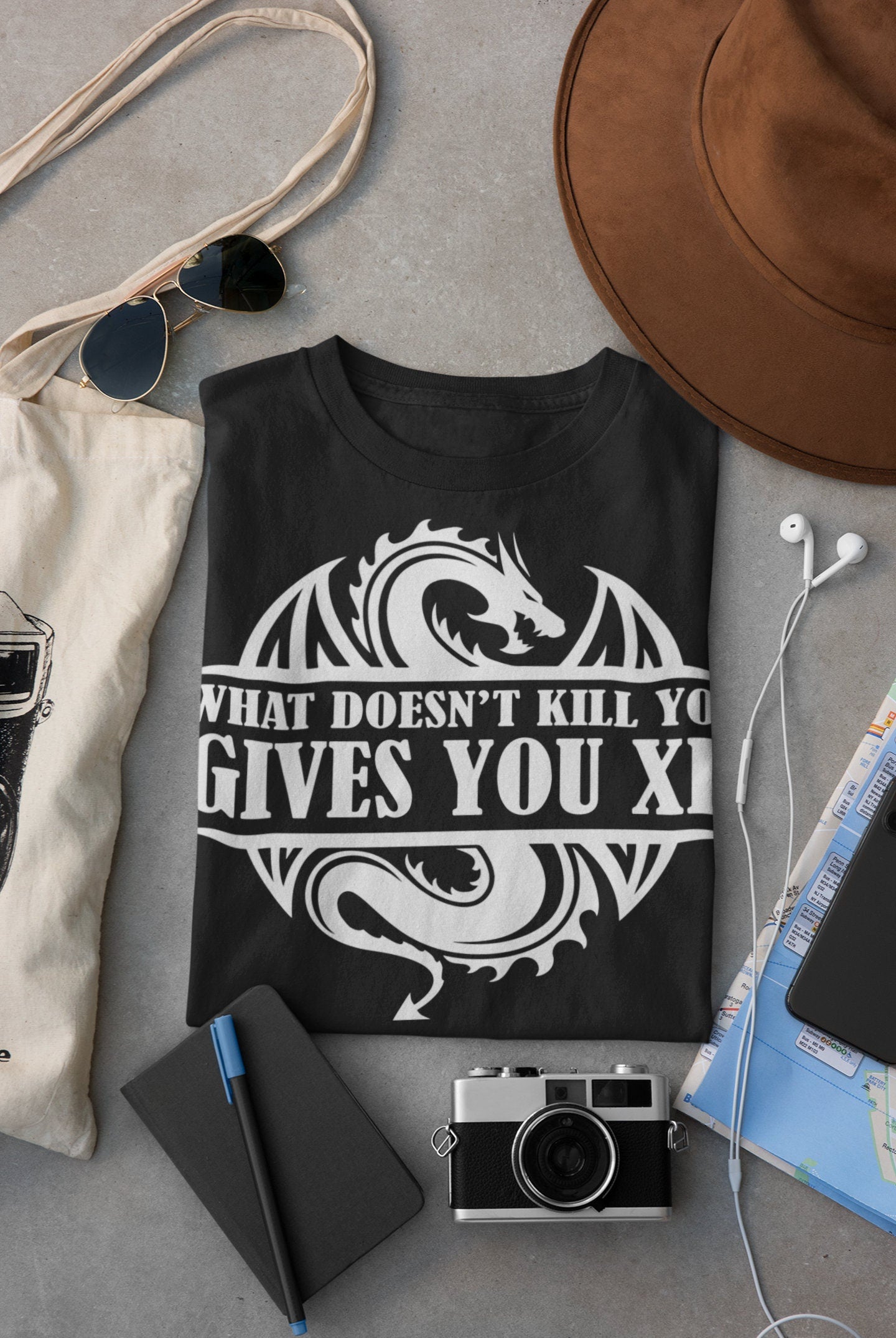 What Doesn't Kill You Gives You XP | UNISEX T Shirt Dungeon Master DM Gift | Dungeons and Dragons Tee | DnD Game | D&D | Tabletop Rpg