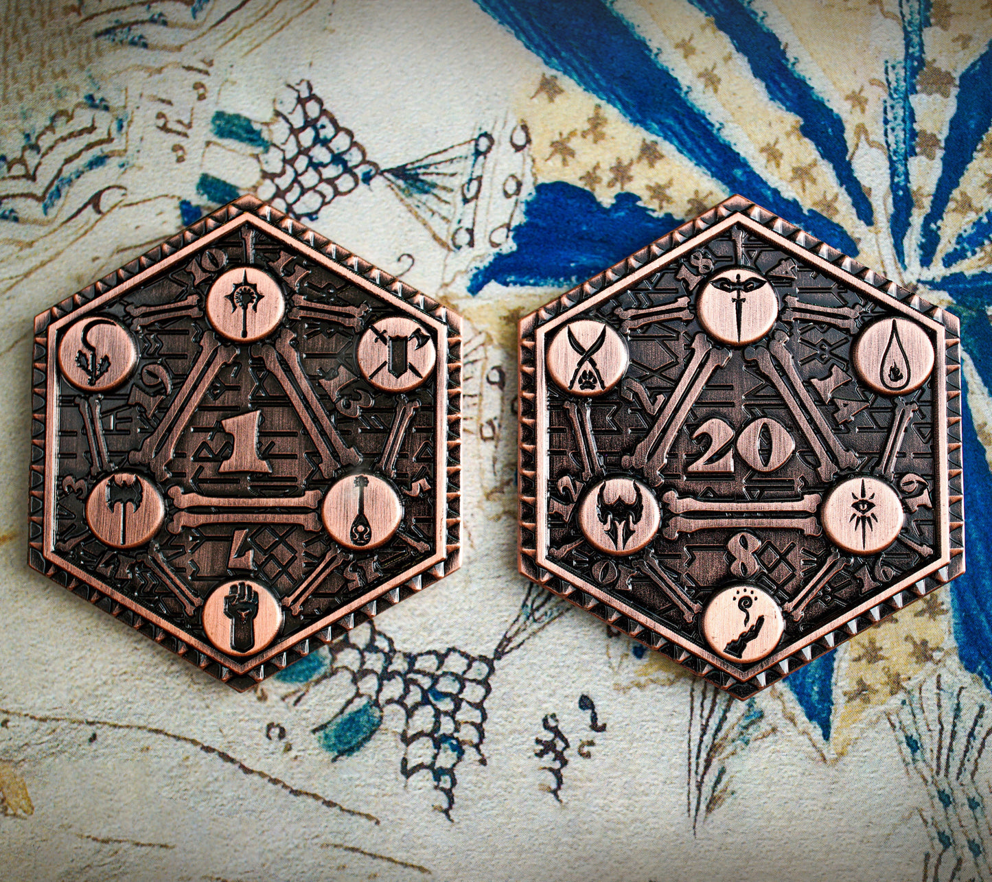 D20 2 Sided D2 DnD Coin, Flip Coin, Polyhedral Dice Collection, Dungeons and Dragons, DnD, Roleplaying Game, Tabletop RPG, Fail Crit