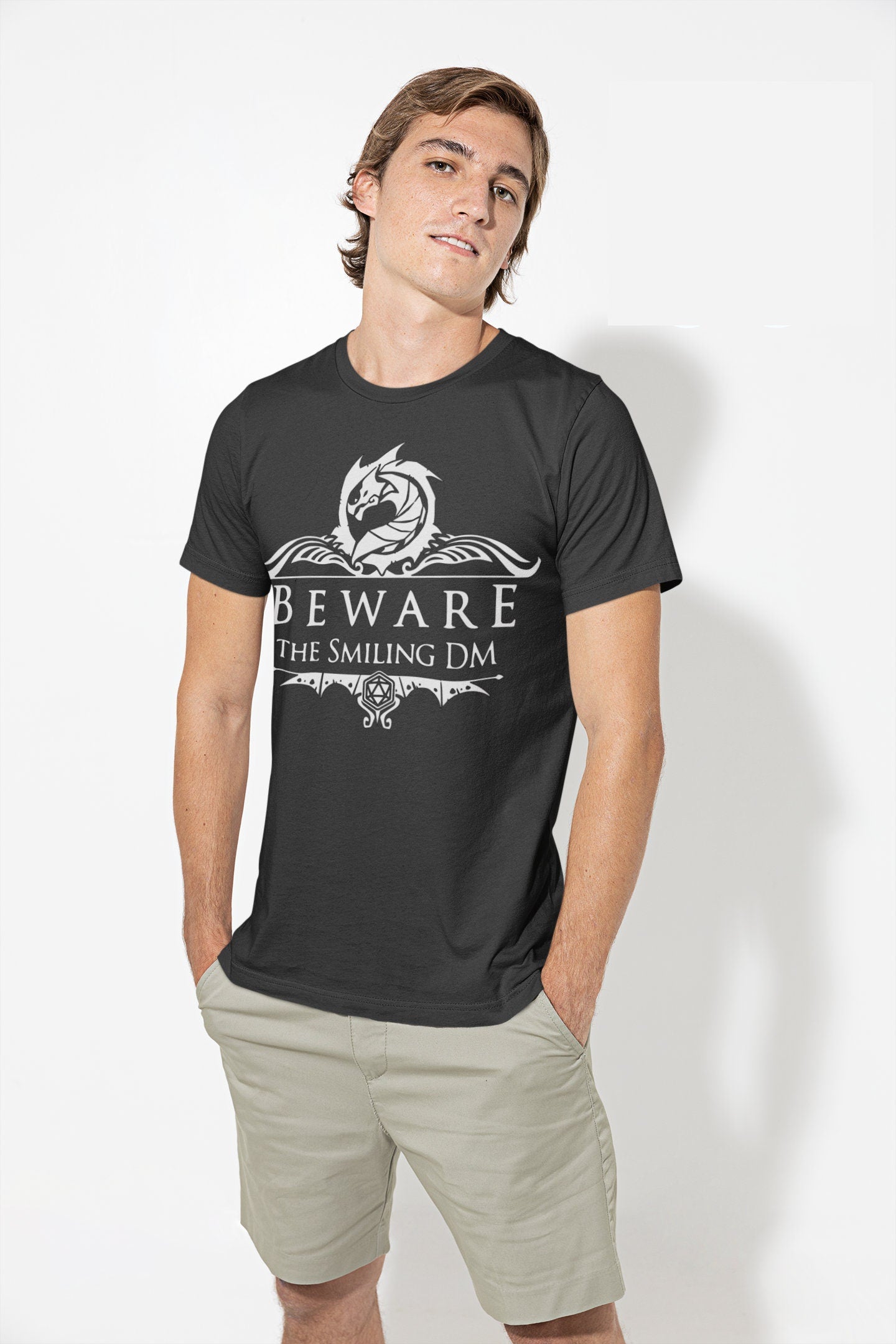Beware The Smiling DM | UNISEX T Shirt Dungeon Master DM Gift | Dungeons And Dragons Tee | DnD Game | Tabletop Rpg