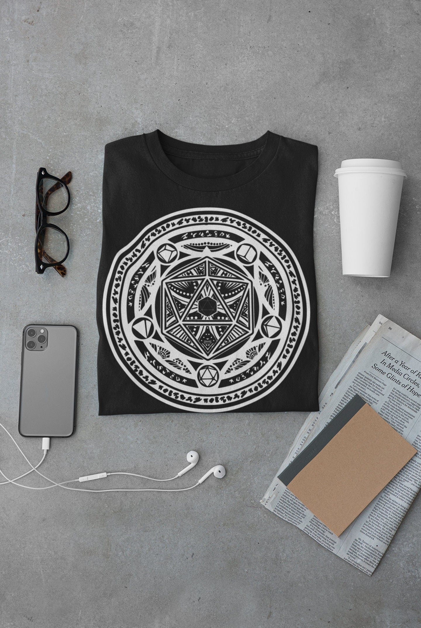 D20 Tribal Dice Arcane Circle | UNISEX T Shirt Dungeon Master DM Gift | Dungeons And Dragons Tee | DnD Game | Tabletop Rpg