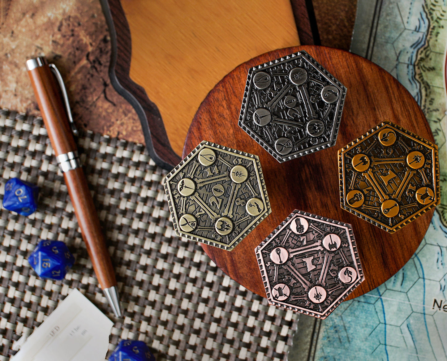 D20 2 Sided D2 DnD Coin, Flip Coin, Polyhedral Dice Collection, Dungeons and Dragons, DnD, Roleplaying Game, Tabletop RPG, Fail Crit