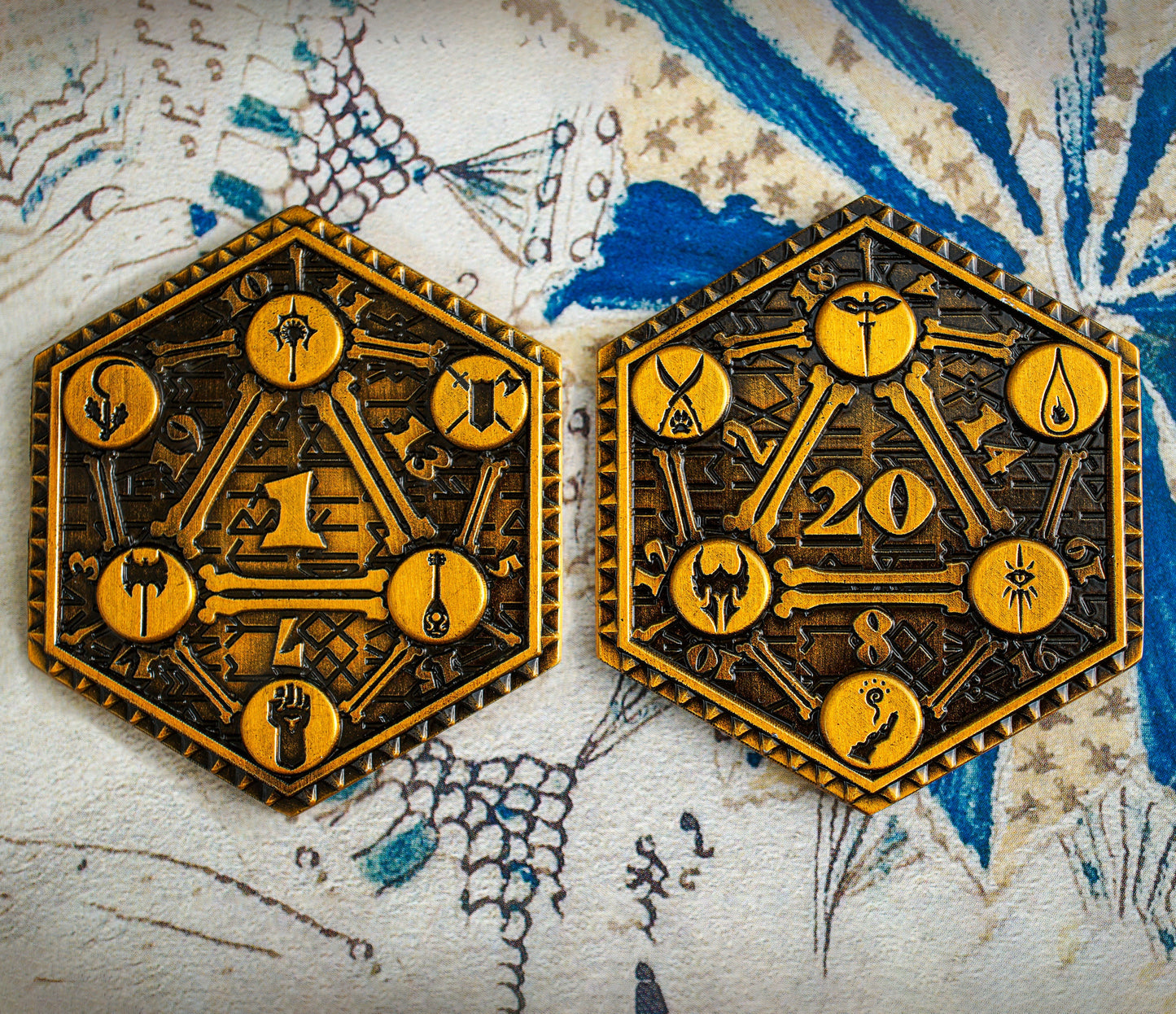 D20 2 Sided D2 DnD Coin, Flip Coin, Polyhedral Dice Collection, Dungeons and Dragons, DnD, Roleplaying Game, Tabletop RPG, Fail Crit