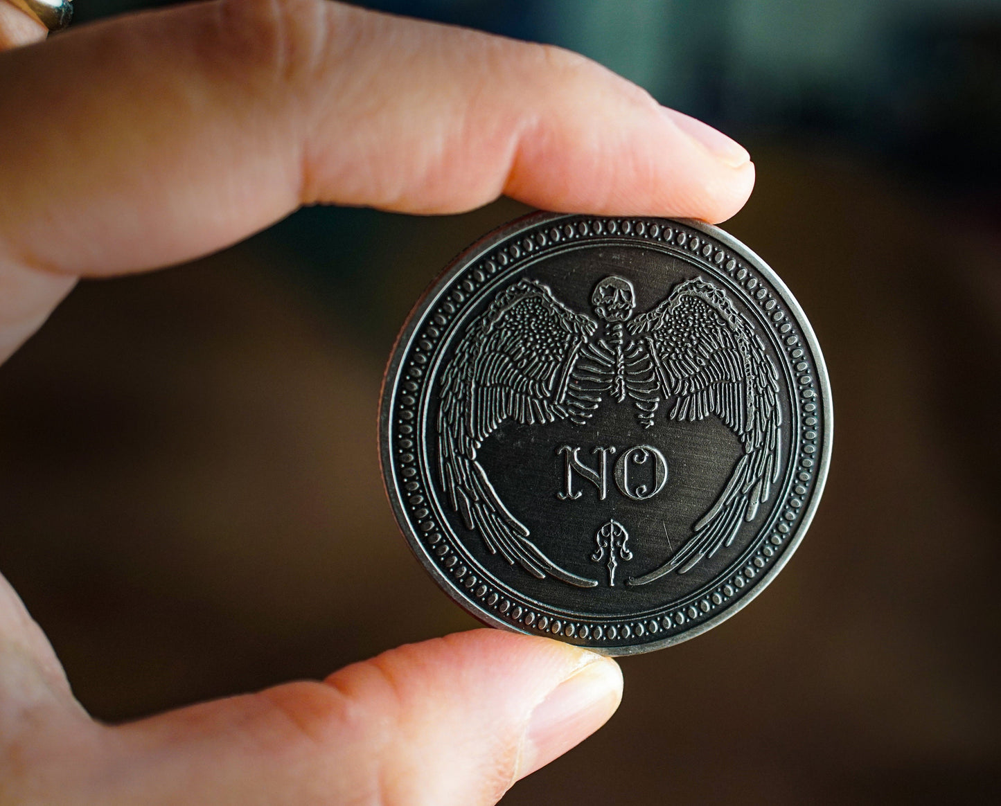 Decision Coin | Yes & No Metal Coin | Flip Coin | Dungeons and Dragons | DnD | Roleplaying Game | Metaphysical | Spirituality | Wicca