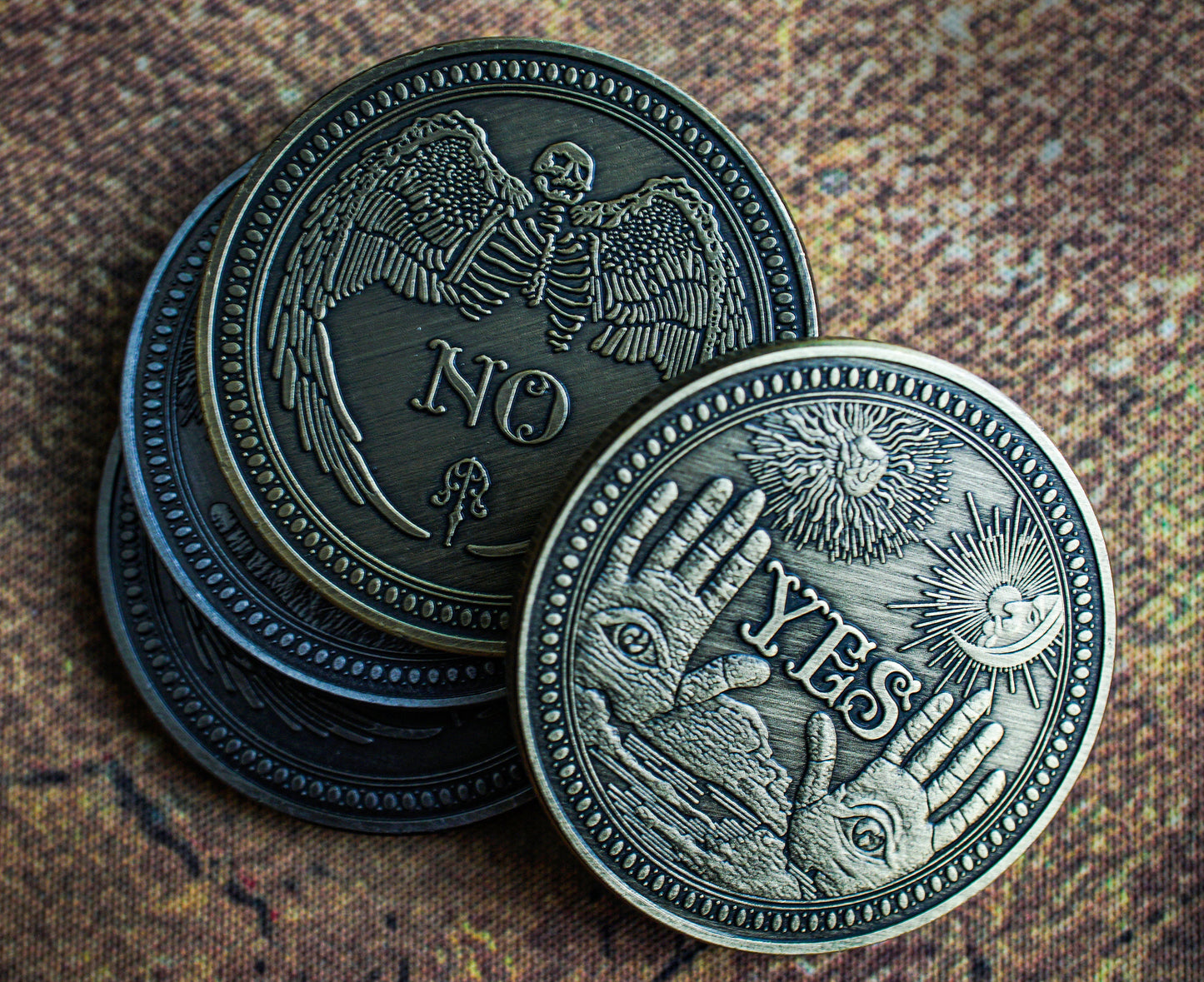 Decision Coin | Yes & No Metal Coin | Flip Coin | Dungeons and Dragons | DnD | Roleplaying Game | Metaphysical | Spirituality | Wicca