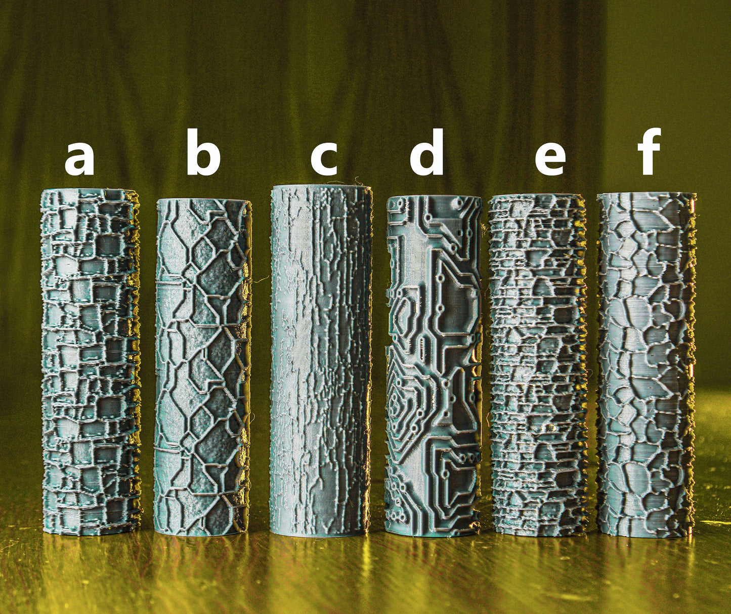 Textured Rollers Collection 5 Clay/ Foams D&D Terrain | 28mm | 32mm | Dungeons and Dragons | DnD | Polymer Clay Pattern | Tabletop RPG