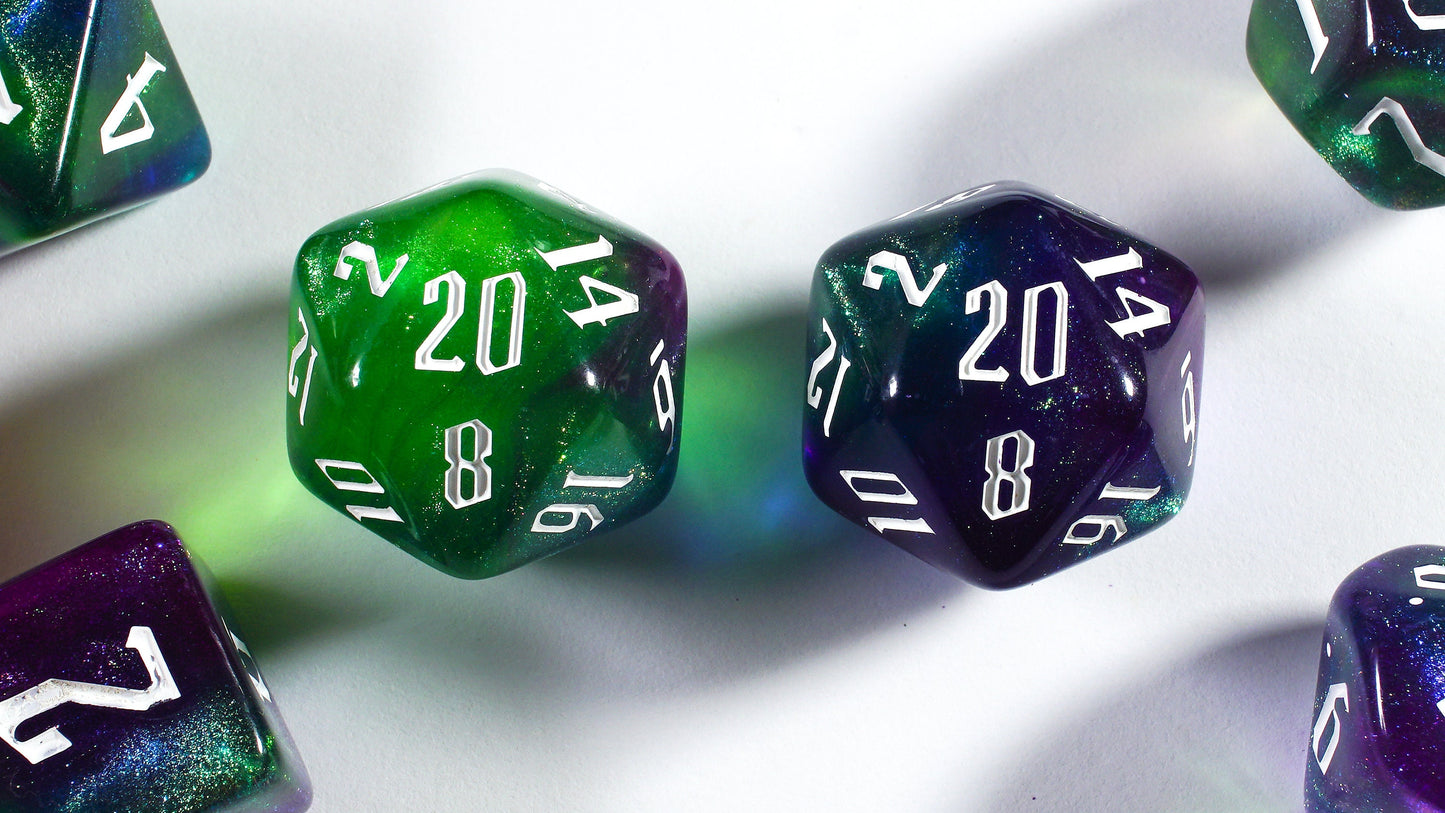 Acrylic Glitter Dice Set, Plague DnD Dice Set, Dungeons and Dragons, Role Playing Games, Polyhedral dice set, Gifts, Wedding Favors, GM Gift