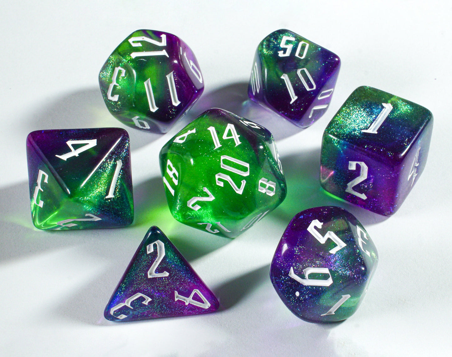 Acrylic Glitter Dice Set, Plague DnD Dice Set, Dungeons and Dragons, Role Playing Games, Polyhedral dice set, Gifts, Wedding Favors, GM Gift