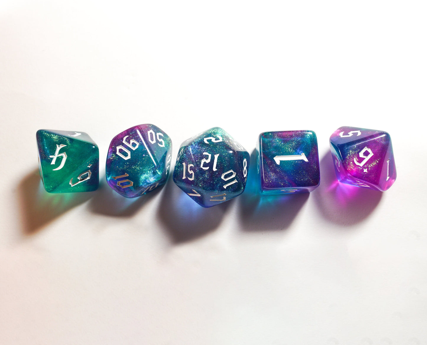 Acrylic Glitter Dice Set, Nebula DnD Dice Set, Dungeons and Dragons, Role Playing Games, Polyhedral dice set, Gifts, Wedding Favors, GM Gift