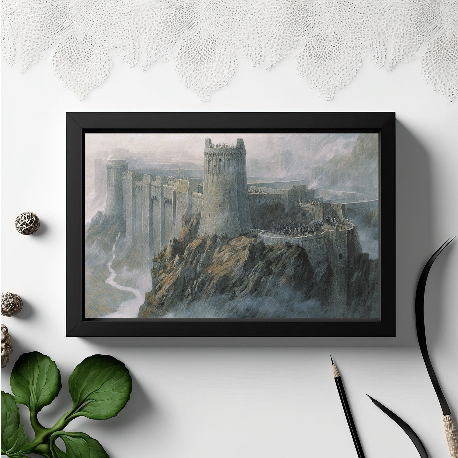 Tolkien Last Helm Stronghold, Commercial Use, Painting Design, Canvas Print, Home Decor, Modern Fantasy Art, Wall Art, Art Printables