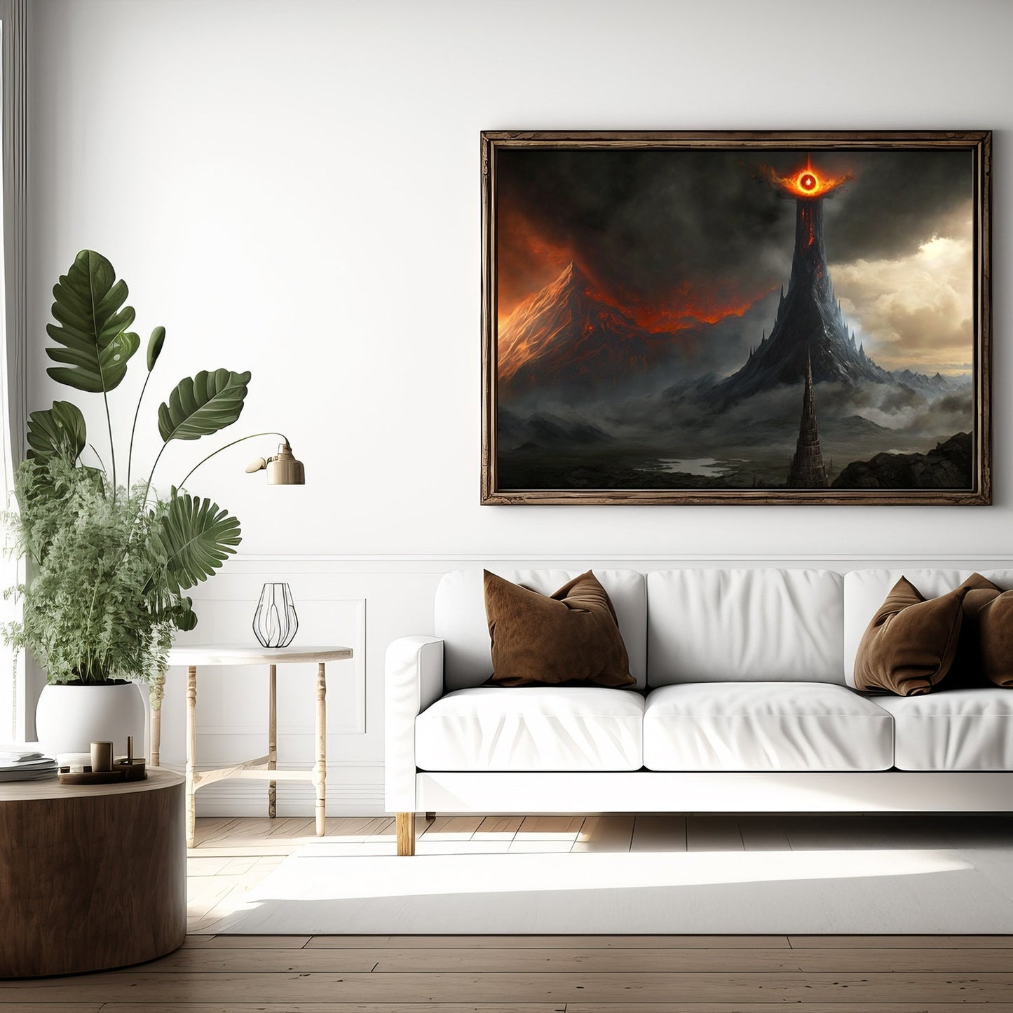 Tolkien The Great Eye and Volcano, Commercial Use, Painting Design, Canvas Print, Home Decor, Modern Fantasy Art, Wall Art, Art Printables