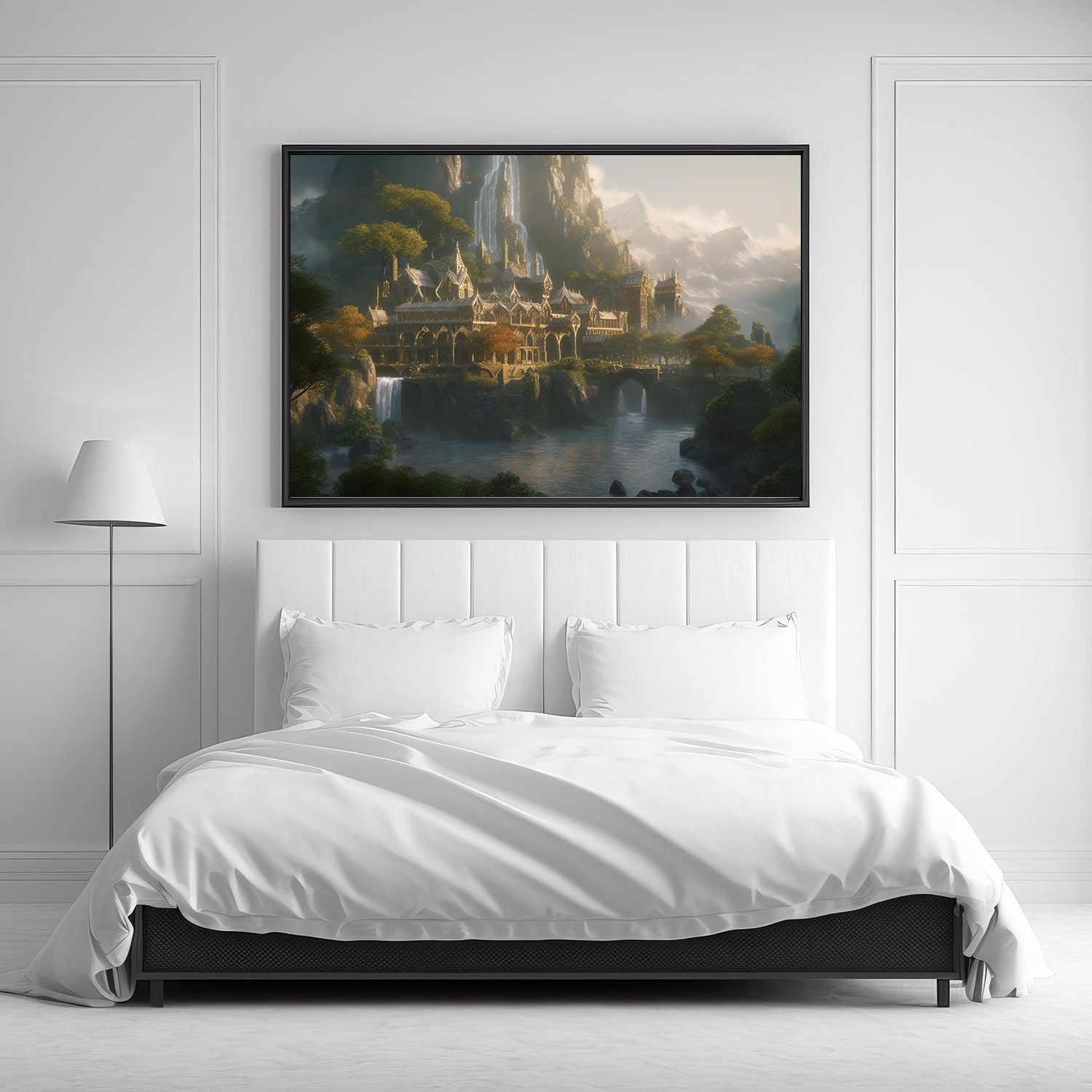 Tolkien Elven Forest Haven, Commercial Use, Painting Design, Canvas Print, Home Decor, Modern Fantasy Art, Wall Art, Art Printables