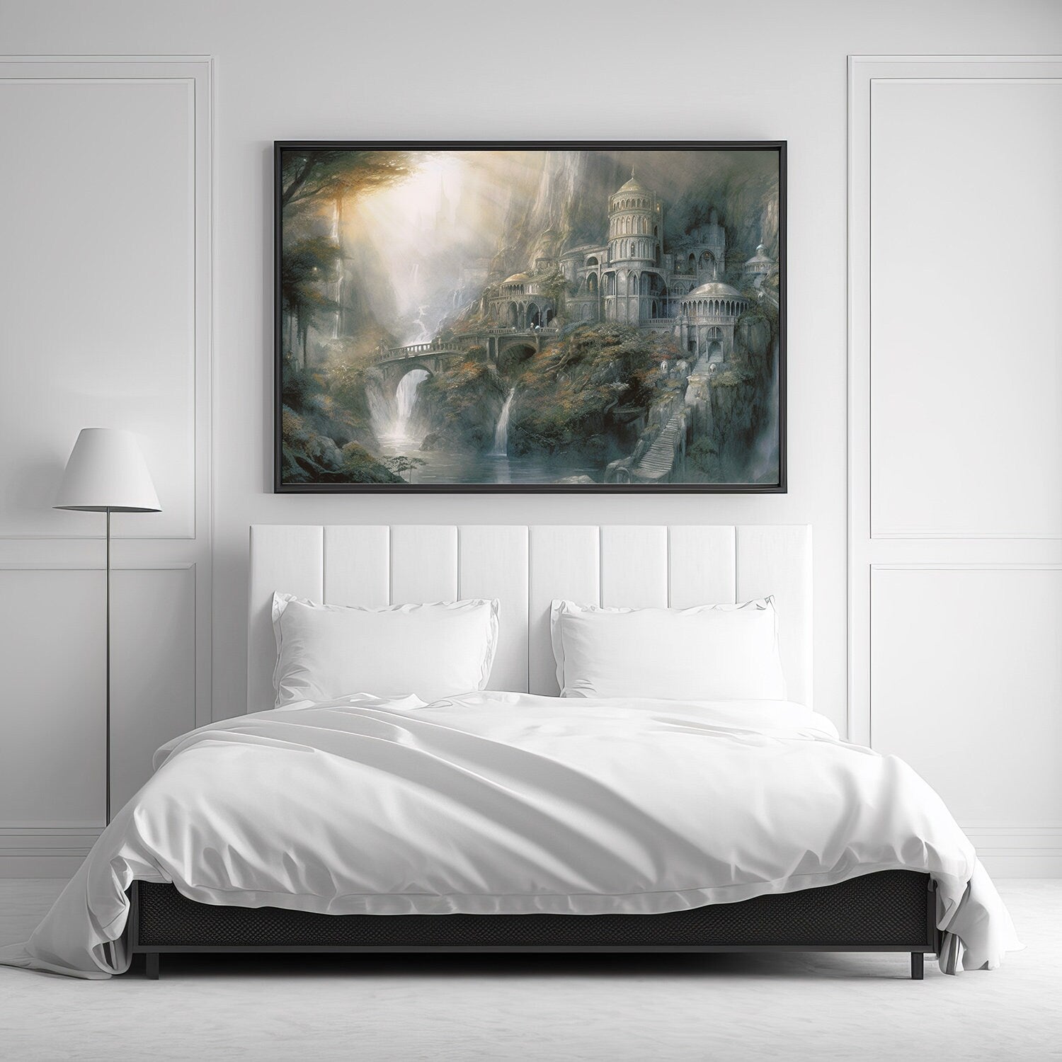 Tolkien Elven Forest Home Sanctuary, Commercial Use, Painting Design, Canvas Print, Home Decor, Modern Fantasy Art, Wall Art, Art Printables
