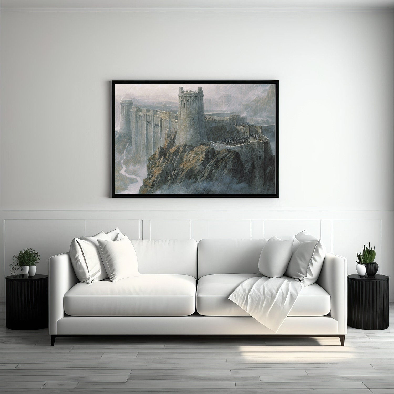 Tolkien Last Helm Stronghold, Commercial Use, Painting Design, Canvas Print, Home Decor, Modern Fantasy Art, Wall Art, Art Printables