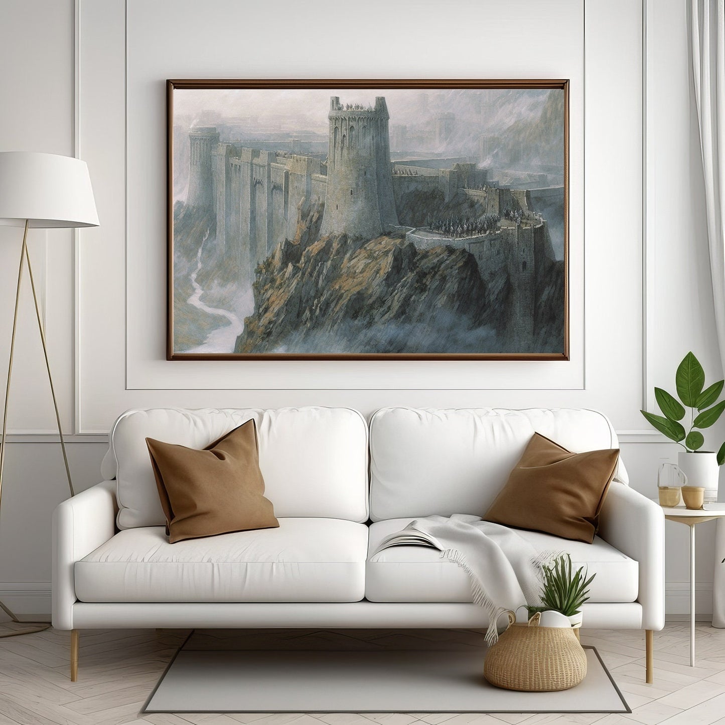 Tolkien Last Helm Stronghold, Commercial Use, Painting Design, Canvas Print, Home Decor, Modern Fantasy Art, Wall Art, Art Printables
