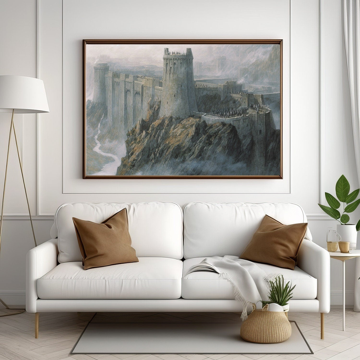 Tolkien Last Helm Stronghold, Commercial Use, Painting Design, Canvas Print, Home Decor, Modern Fantasy Art, Wall Art, Art Printables