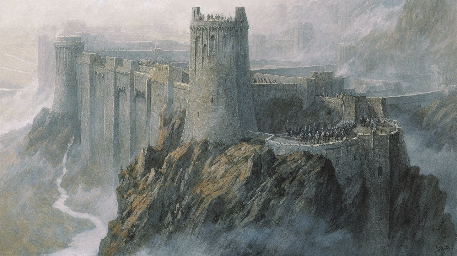 Tolkien Last Helm Stronghold, Commercial Use, Painting Design, Canvas Print, Home Decor, Modern Fantasy Art, Wall Art, Art Printables