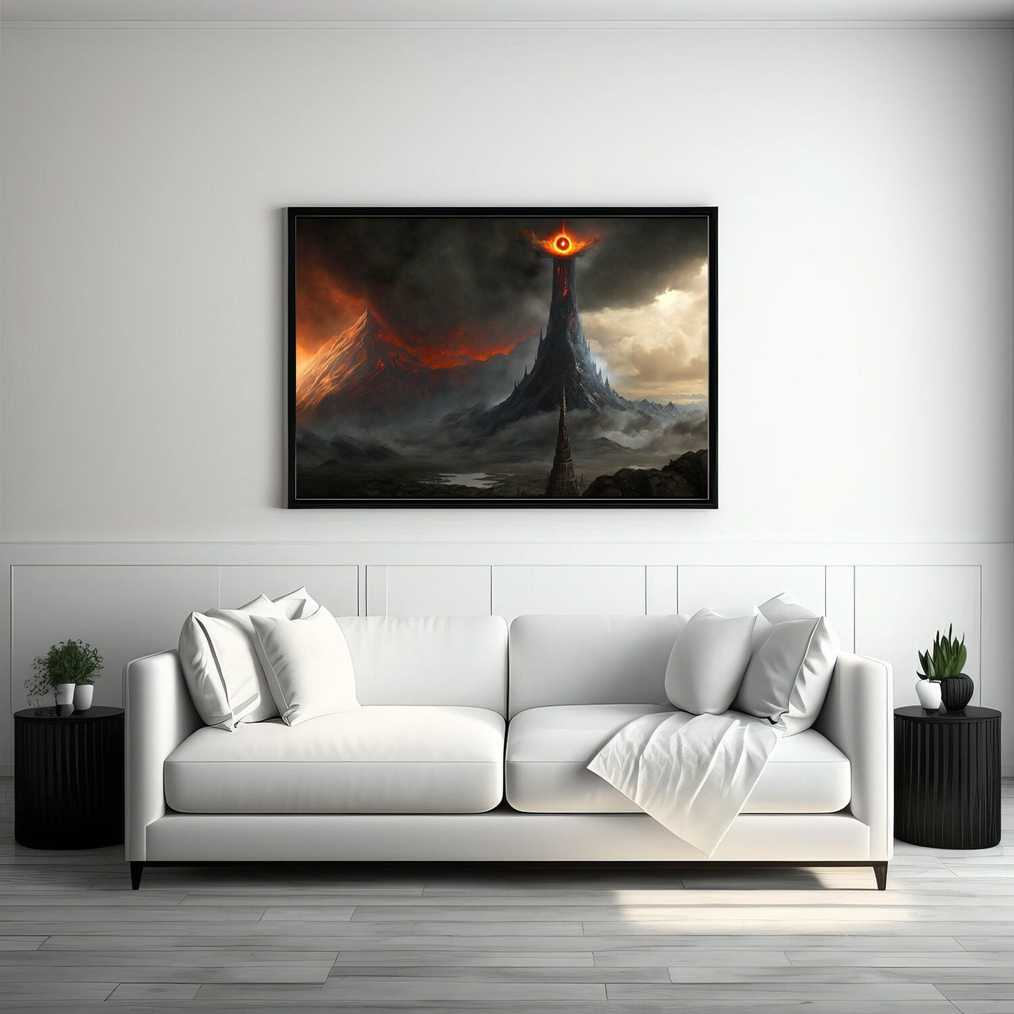 Tolkien The Great Eye and Volcano, Commercial Use, Painting Design, Canvas Print, Home Decor, Modern Fantasy Art, Wall Art, Art Printables