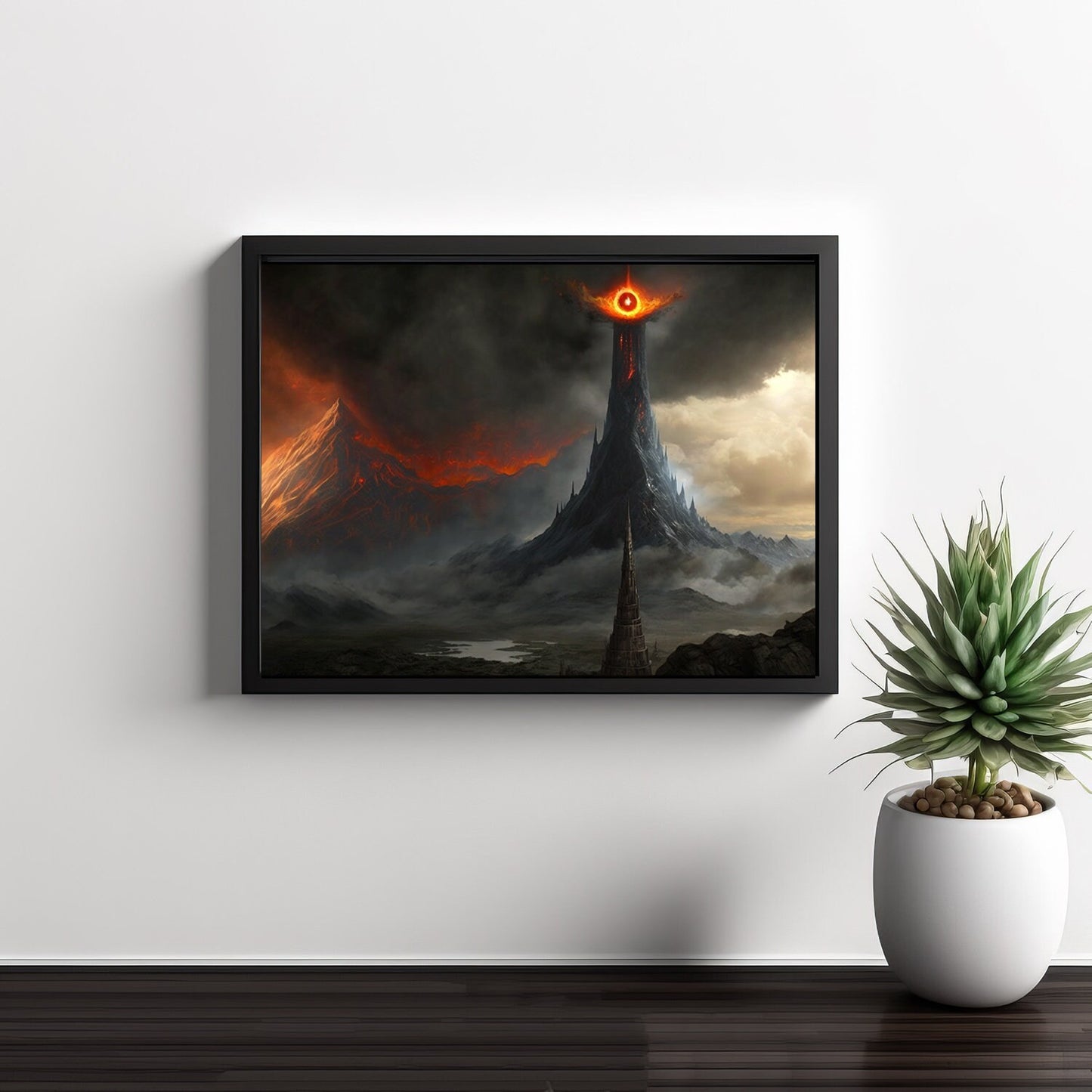 Tolkien The Great Eye and Volcano, Commercial Use, Painting Design, Canvas Print, Home Decor, Modern Fantasy Art, Wall Art, Art Printables