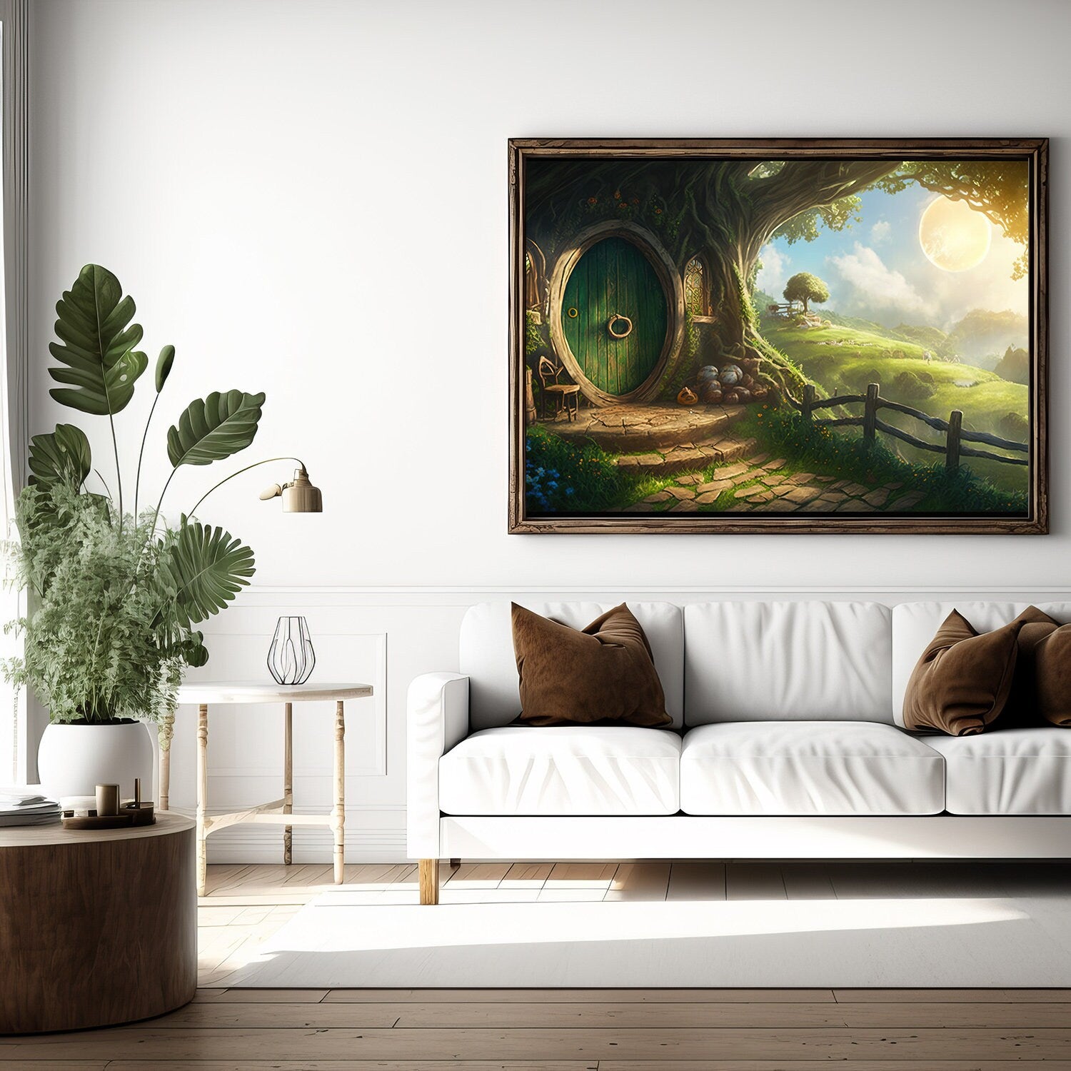 Tolkien Littlefolk Treehouse, Commercial Use, Painting Design, Canvas Print, Home Decor, Modern Fantasy Art, Wall Art, Art Printables