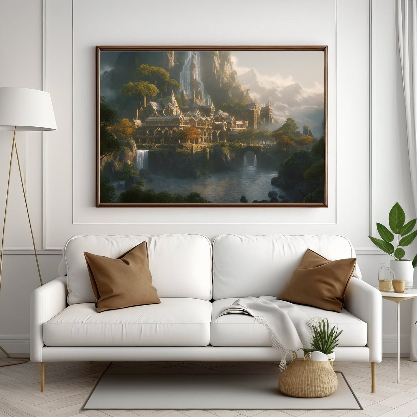 Tolkien Elven Forest Haven, Commercial Use, Painting Design, Canvas Print, Home Decor, Modern Fantasy Art, Wall Art, Art Printables