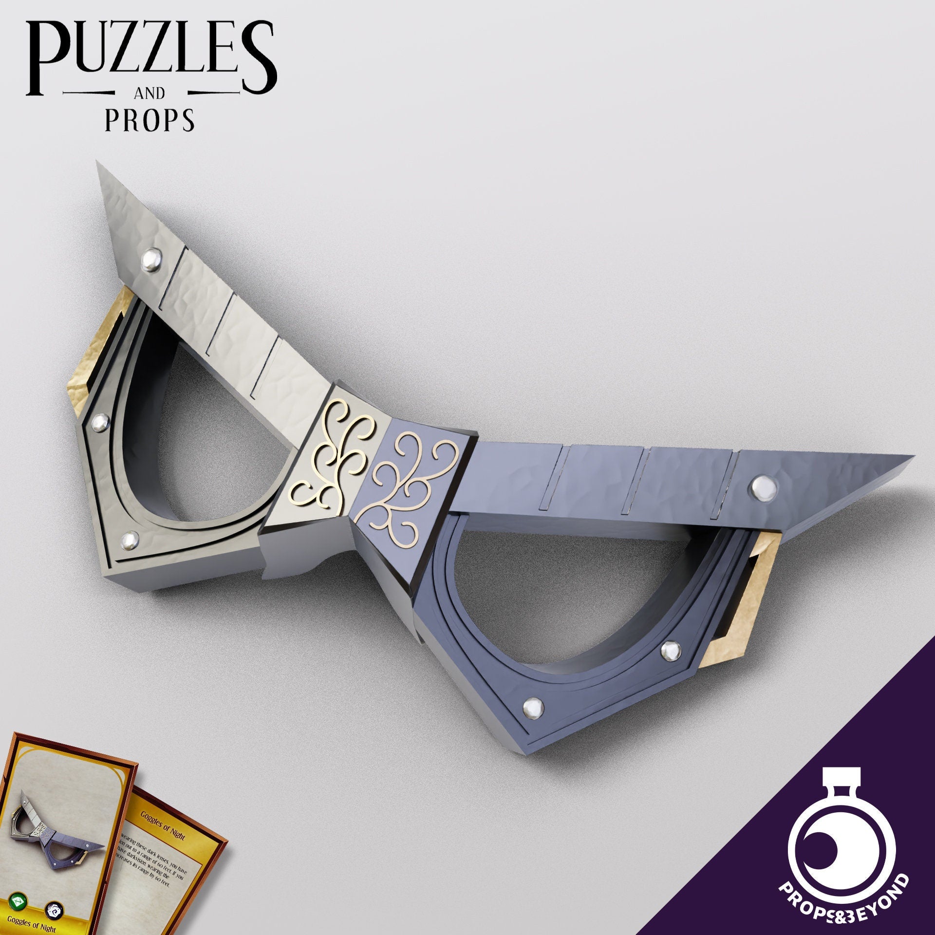 Goggles of Night, Life Sized prop for Dungeons and Dragons, Dnd, Pathfinder, Starfinder, Cosplay Props, LARPing Props, Tabletop RPG