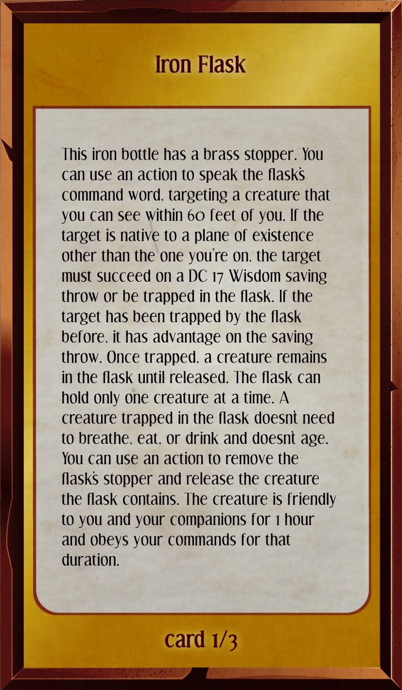 Iron Flask, Life Sized prop for Dungeons and Dragons, Dnd, Pathfinder, Starfinder, Cosplay Props, LARPing Props, Tabletop RPG